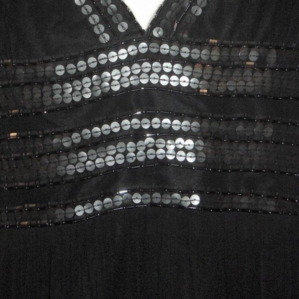 Adrianna Papell Silk Sequin Halter Style Maxi Dress NWT Prom Wedding Long sz 10P - Picture 4 of 9